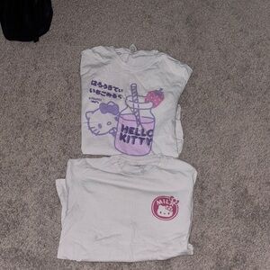 Hello Kitty Sanrio White/Pastel Milk T-Shirts (2 in 1 order)